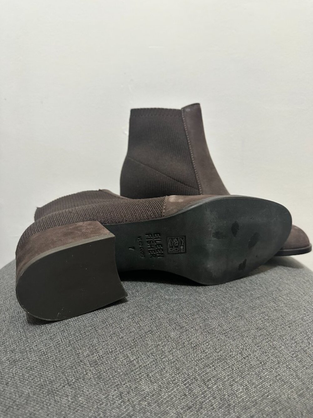 Eileen Fisher Brown Leather Aesop Bootie - Picture 4 of 6